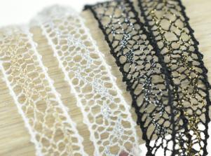 LT061TORCHON 蔥紗蕾絲(雙邊)TORCHON LACE/Metallic