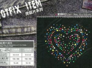 BM012燙片-彩色愛心IRON-ON HEART PATTERN