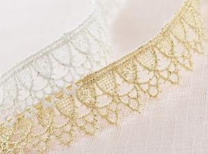 61711蔥紗水溶繡花蕾絲METALLIC CHEMICAL EMBROIDERY LACE