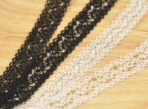 LT023TORCHON 蔥紗蕾絲(雙邊)TORCHON LACE/Metallic