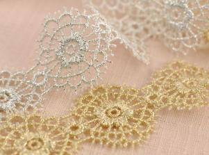 61713金蔥繡花蕾絲METALLIC CHEMICAL E LACE