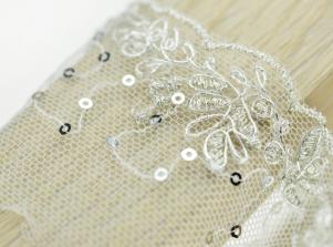 SF055網紗刺繡亮片-葉形SEQUIN EMBROIDERY LACE